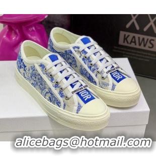 Best Product Dior Walk'n'Dior Sneakers in Blue Toile de Jouy Embroidered Cotton 2062142