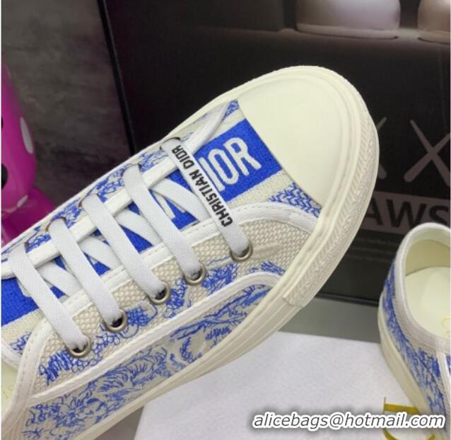 Best Product Dior Walk'n'Dior Sneakers in Blue Toile de Jouy Embroidered Cotton 2062142