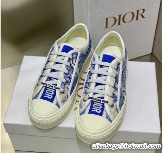 Best Product Dior Walk'n'Dior Sneakers in Blue Toile de Jouy Embroidered Cotton 2062142