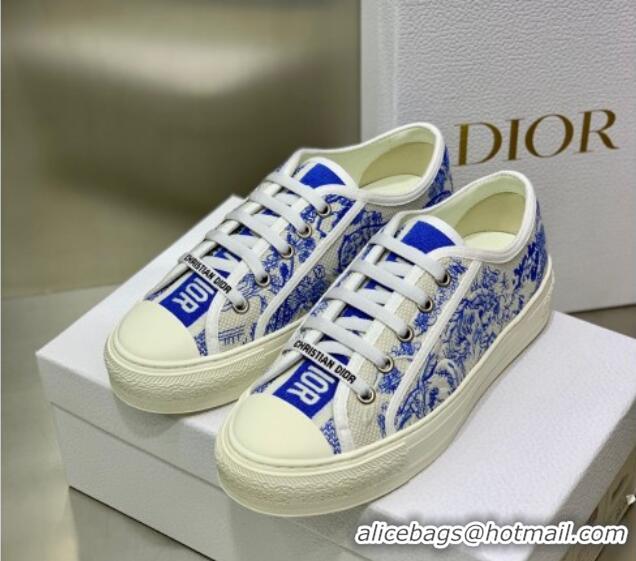 Best Product Dior Walk'n'Dior Sneakers in Blue Toile de Jouy Embroidered Cotton 2062142