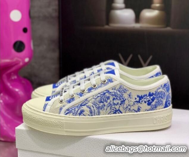 Best Product Dior Walk'n'Dior Sneakers in Blue Toile de Jouy Embroidered Cotton 2062142