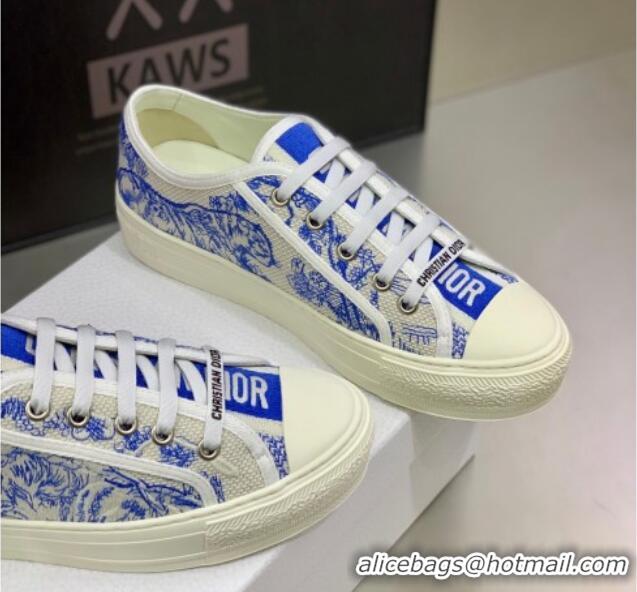 Best Product Dior Walk'n'Dior Sneakers in Blue Toile de Jouy Embroidered Cotton 2062142