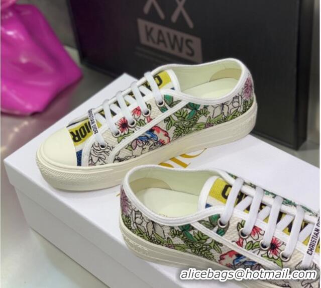 Good Quality Dior Walk'n'Dior Sneakers in White Multicolor D-Constellation Embroidered Cotton 2062144