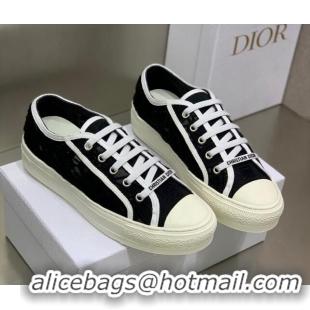 Grade Quality Dior Walk'n'Dior Sneakers in Black Macrame Embroidered Cotton 2062146