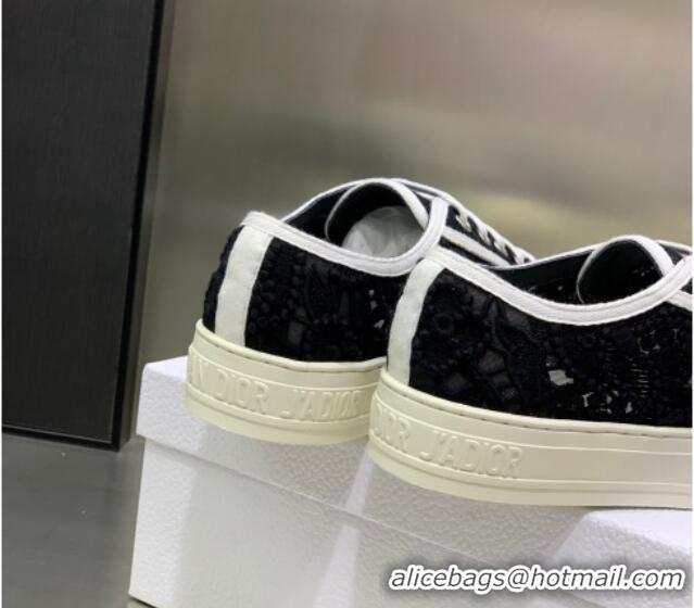 Grade Quality Dior Walk'n'Dior Sneakers in Black Macrame Embroidered Cotton 2062146