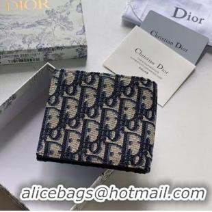 Shop Discount Dior Oblique Jacquard Wallet DH05E Beige And Black