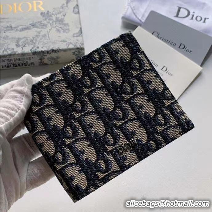 Shop Discount Dior Oblique Jacquard Wallet DH05E Beige And Black