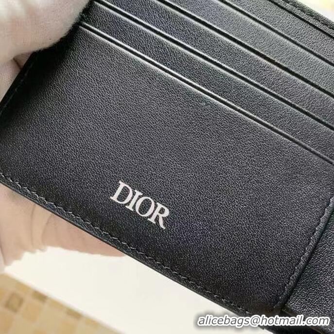 Shop Discount Dior Oblique Jacquard Wallet DH05E Beige And Black