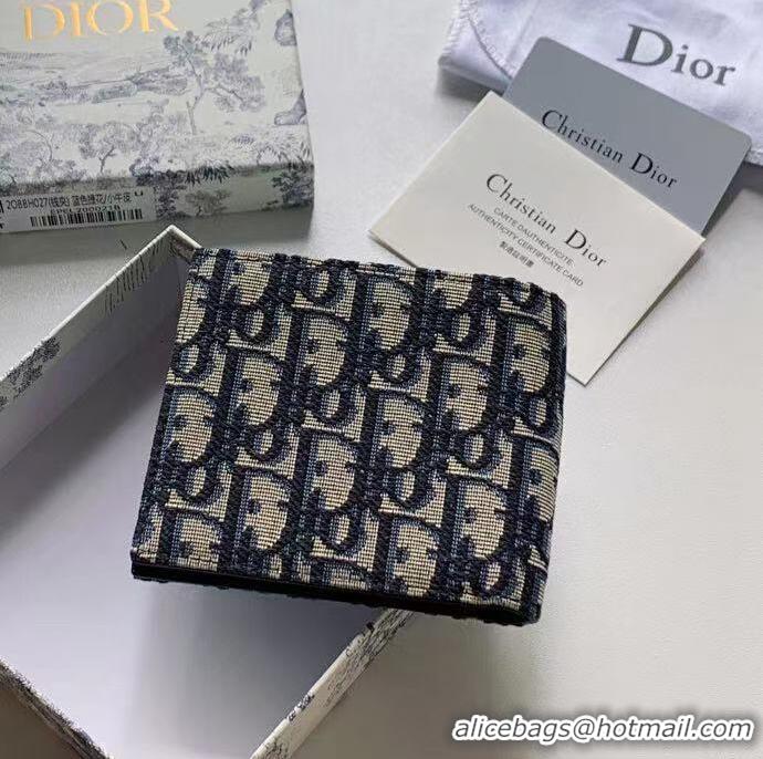 Shop Discount Dior Oblique Jacquard Wallet DH05E Beige And Black