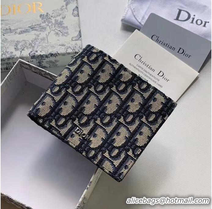 Shop Discount Dior Oblique Jacquard Wallet DH05E Beige And Black