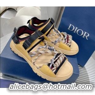 Luxury Dior Men's H-Town Sneakers Yellow 062156