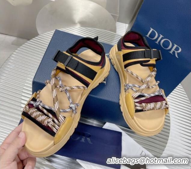 Luxury Dior Men's H-Town Sneakers Yellow 062156