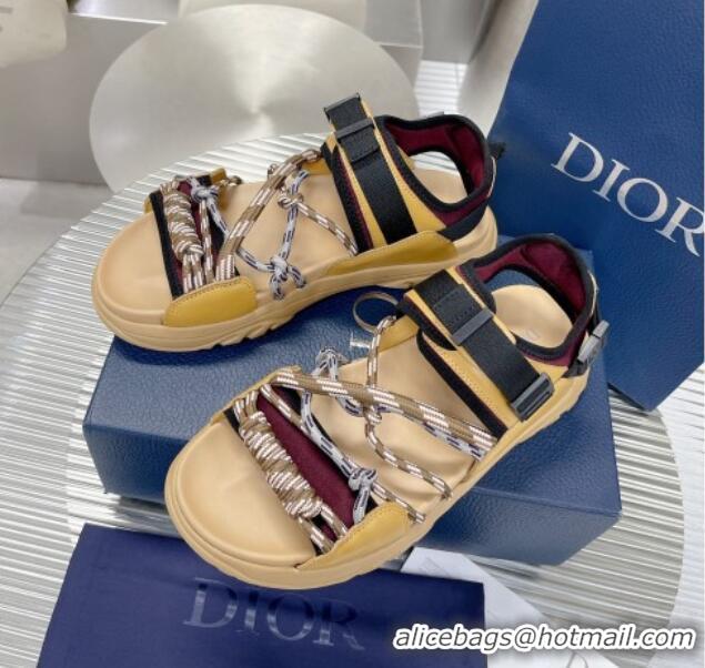 Luxury Dior Men's H-Town Sneakers Yellow 062156