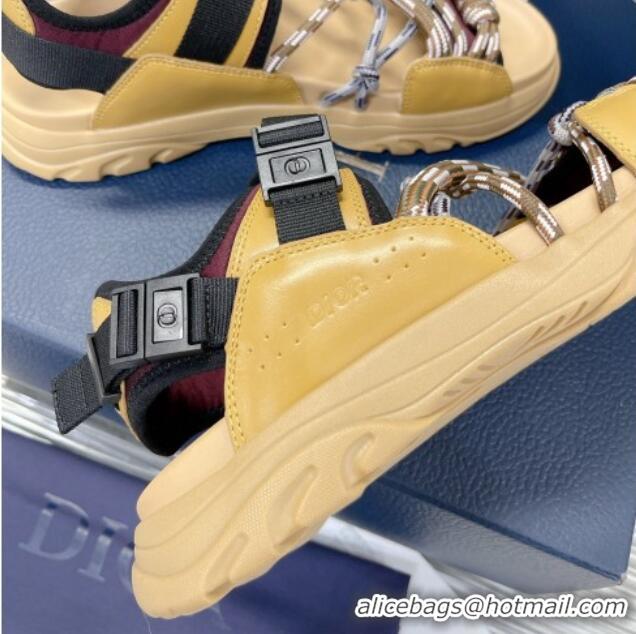 Luxury Dior Men's H-Town Sneakers Yellow 062156