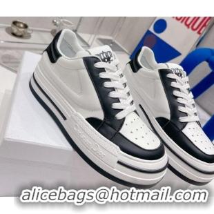 Good Quality Dior D-Freeway Calfskin Sneakers White/Black 062163