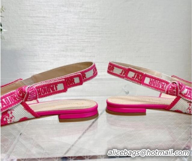 Purchase Dior J'Adior Slingback Ballerinas Flat in Bright Pink Toile de Jouy Embroidered Cotton 070208