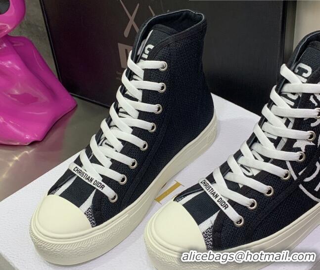 Perfect Dior Walk'n'Dior Canvas High-top Sneakers with Union Print Black 070468