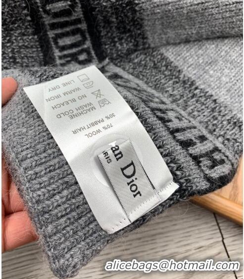 Buy Inexpensive Dior Knit Hat and Scarf Set 092370 Grey 2022