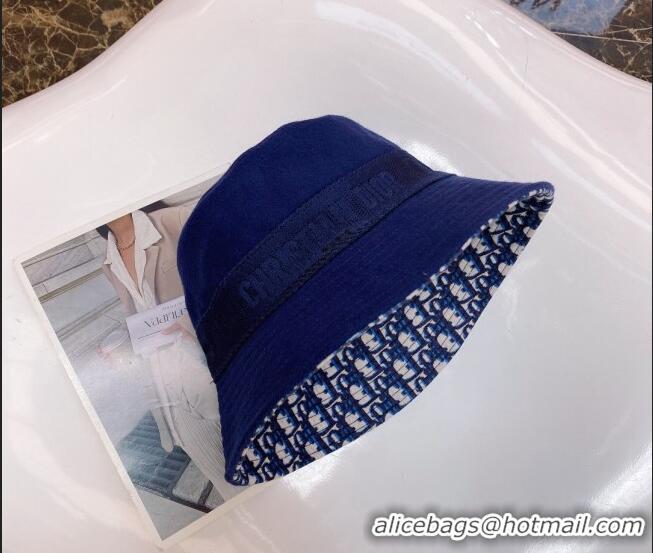 Best Price Dior Reverse Bucket Hat 092409 Blue 2022