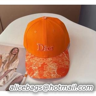 Top Quality Dior Reverse Baseball Hat 092413 Orange 2022