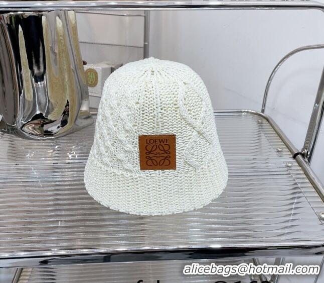 Buy Cheap Loewe Knit Bucket Hat LH0037 White 2022