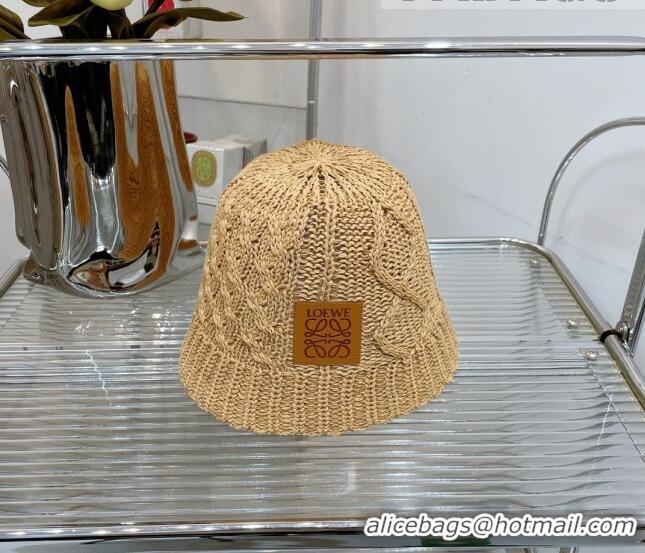 Unique Grade Loewe Knit Bucket Hat LH0037 Brown 2022