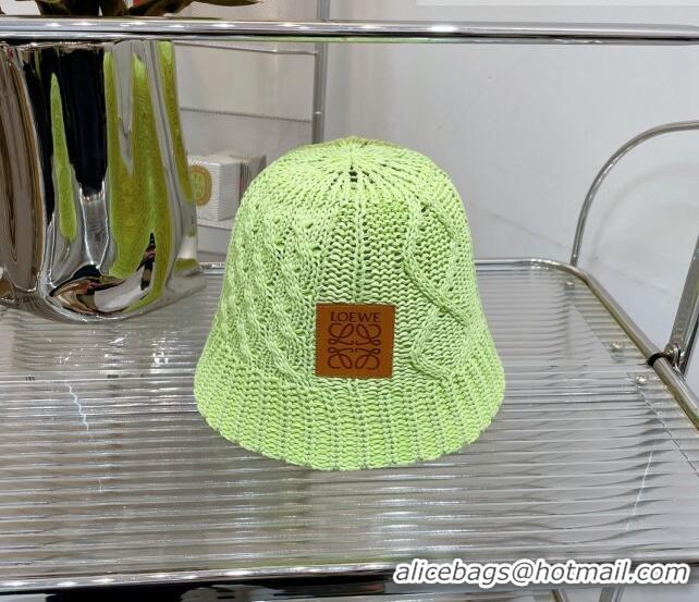 Buy Fashionable Loewe Knit Bucket Hat LH0037 Green 2022