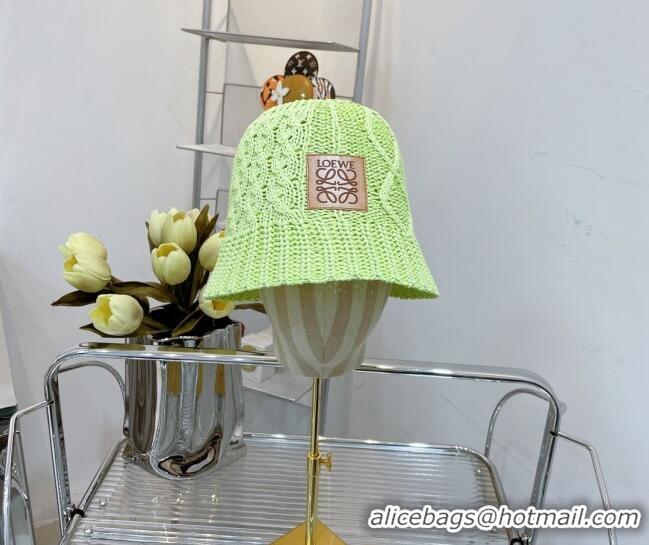 Buy Fashionable Loewe Knit Bucket Hat LH0037 Green 2022