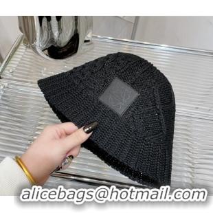 Top Quality Loewe Knit Bucket Hat LH0037 Black 2022