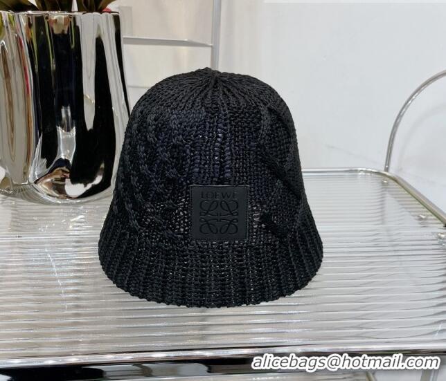 Top Quality Loewe Knit Bucket Hat LH0037 Black 2022