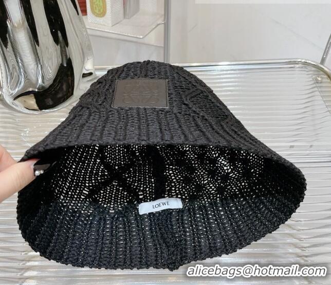 Top Quality Loewe Knit Bucket Hat LH0037 Black 2022