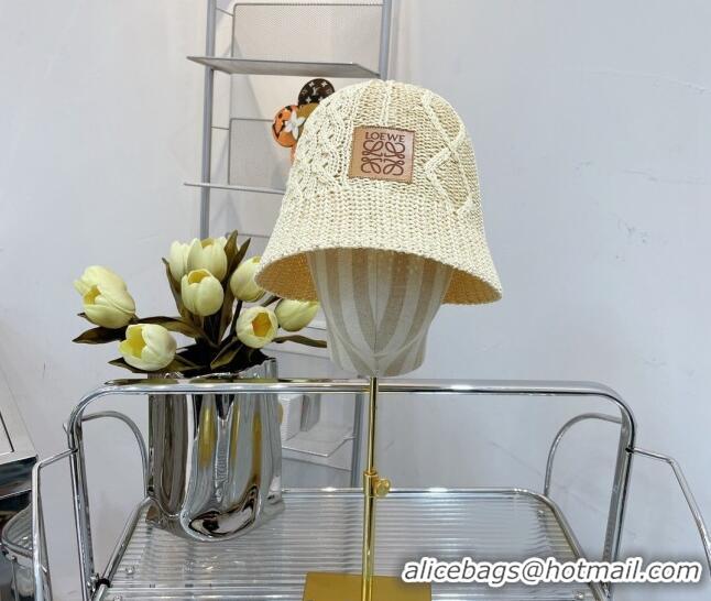 New Fashion Loewe Knit Bucket Hat LH0037 Beige 2022