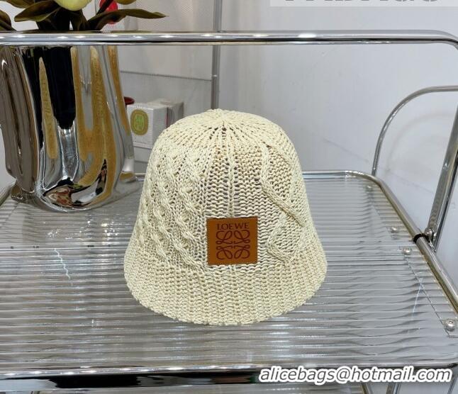 New Fashion Loewe Knit Bucket Hat LH0037 Beige 2022