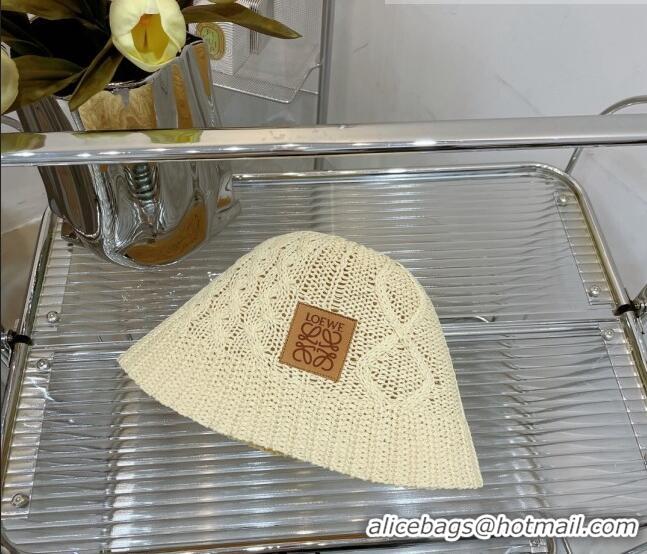 New Fashion Loewe Knit Bucket Hat LH0037 Beige 2022