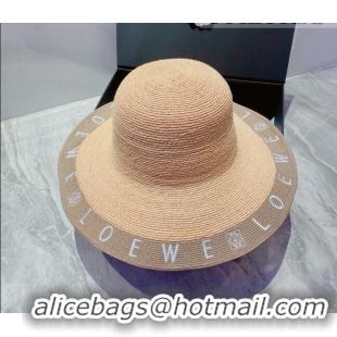 Unique Style Loewe Straw Wide Brim Hat 033121 Beige/Grey 2022