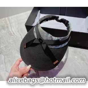 Super Quality Loewe Straw Visor Hat 033150 Black 2022