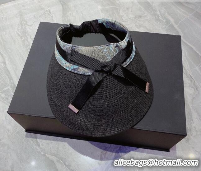 Super Quality Loewe Straw Visor Hat 033150 Black 2022