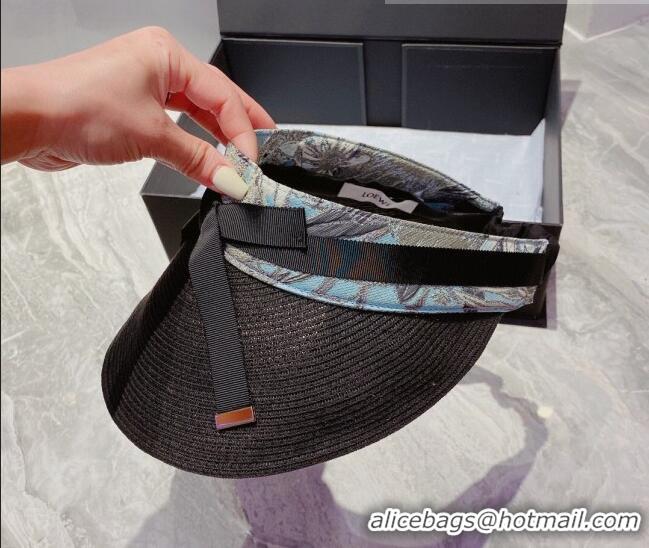 Super Quality Loewe Straw Visor Hat 033150 Black 2022