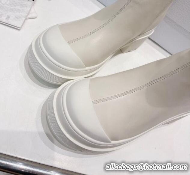 Perfect Dior Symbol Ankle Boots in White Supple Calfskin 072018