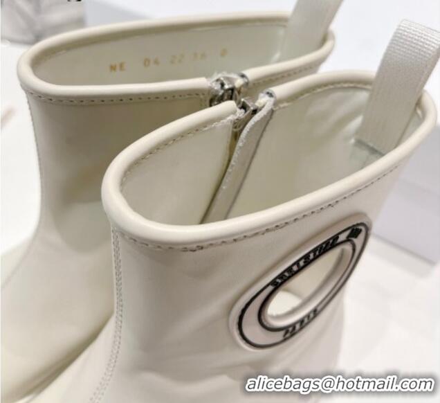 Perfect Dior Symbol Ankle Boots in White Supple Calfskin 072018