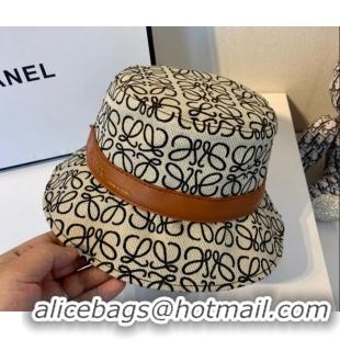 Best Quality Loewe Logo Bucket Hat 043067 Beige/Black 2022