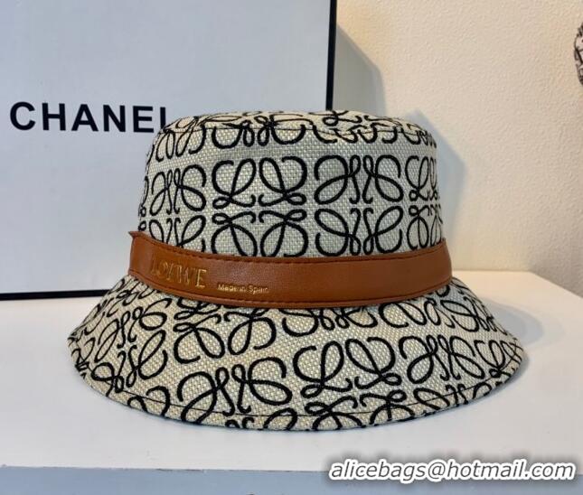 Best Quality Loewe Logo Bucket Hat 043067 Beige/Black 2022