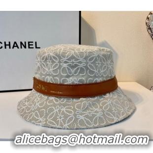 Big Discount Loewe Logo Bucket Hat 043068 Beige/White 2022