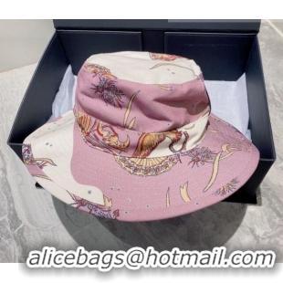 Unique Grade Loewe Print Canvas Bucket Hat LH0040 Pink 2022