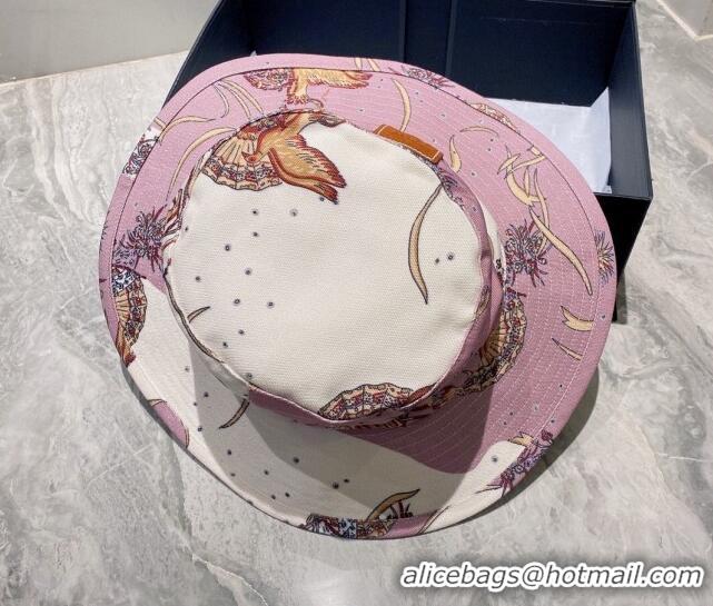 Unique Grade Loewe Print Canvas Bucket Hat LH0040 Pink 2022