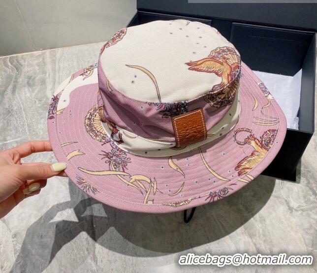 Unique Grade Loewe Print Canvas Bucket Hat LH0040 Pink 2022