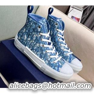 Best Price Dior Walk'n'Dior High-top Sneakers in Oblique Print Fabric Blue 072024