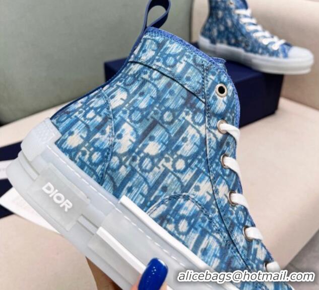 Best Price Dior Walk'n'Dior High-top Sneakers in Oblique Print Fabric Blue 072024