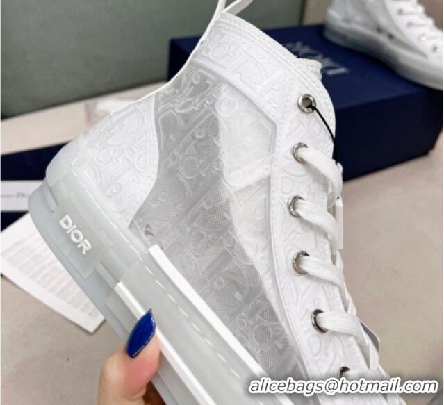 Good Looking Dior Walk'n'Dior High-top Sneakers in Oblique Mesh White 072026