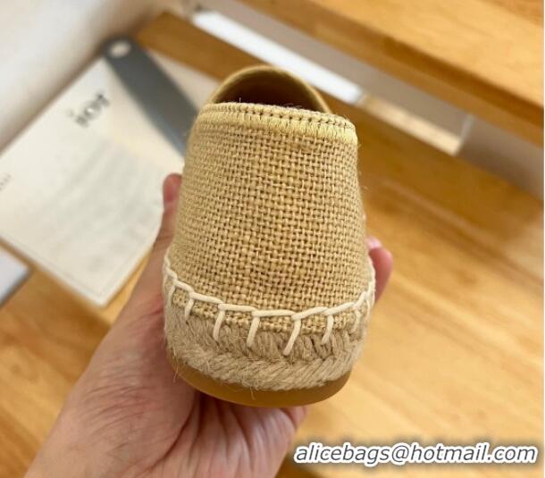 Popular Style Dior Granville Espadrilles in Beige Jute Canvas Embroidered with Dior Union Motif 072177